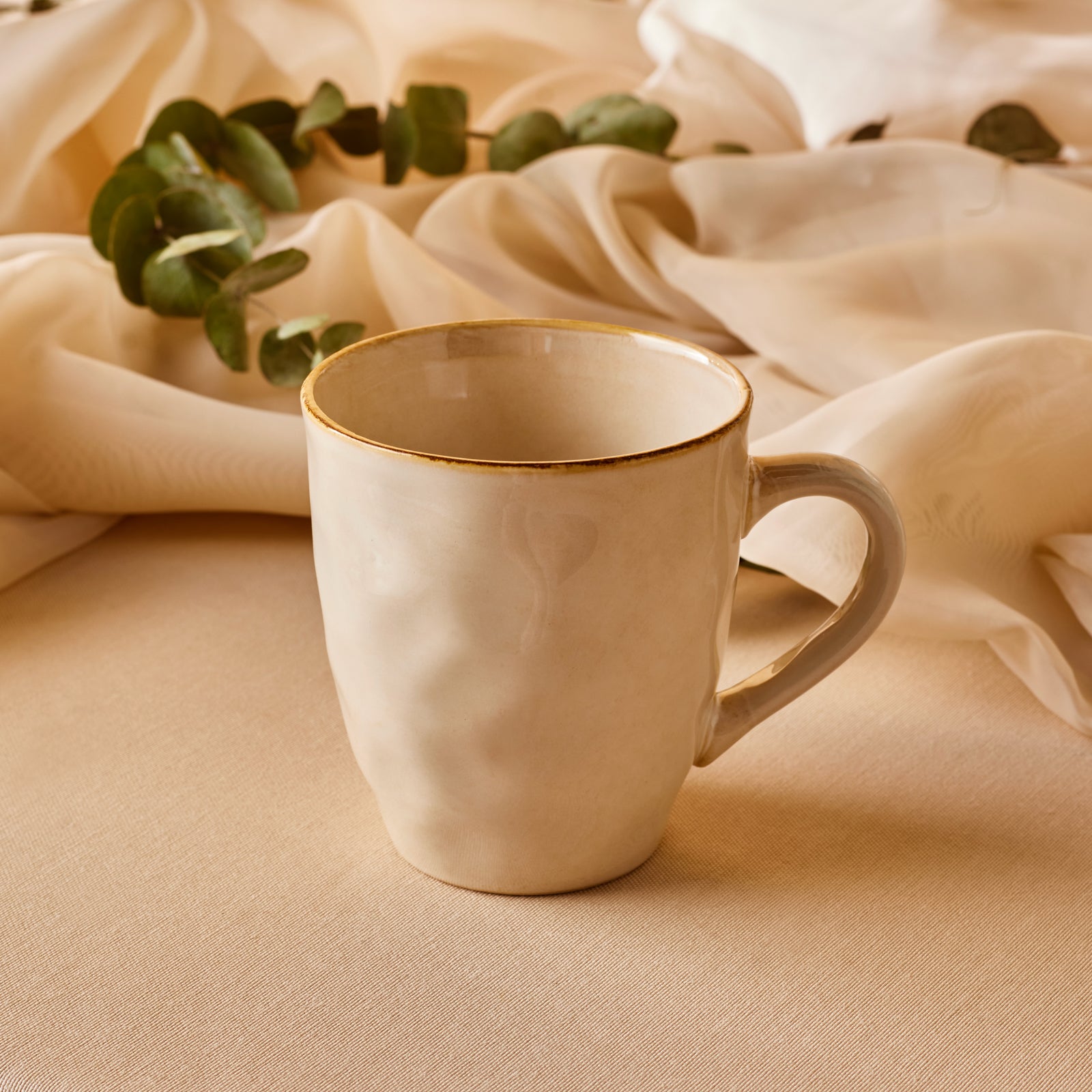 Karaca Aria Reactive Glaze Mug, 450ml, Beige