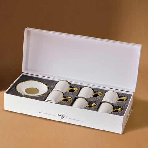 Karaca Heart-Shaped Coffee Cup Set for 6 People – 80 ml