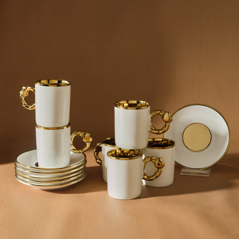 Karaca Herzförmiges Kaffeetassen-Set für 6 Personen – 80 ml