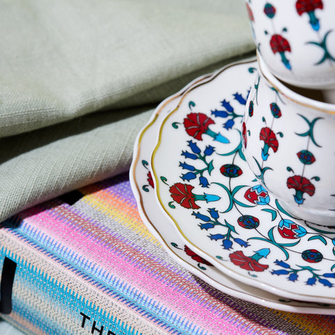 Karaca Ebruli 90 ml 6-Piece Coffee Cup Set, Multicolor