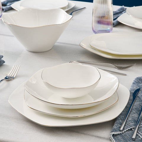 Karaca Fine Pearl Extra Hexagon, 61-teiliges 12-Personen-Geschirrset