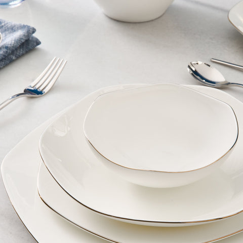 Karaca Fine Pearl Extra Hexagon, 61-teiliges 12-Personen-Geschirrset