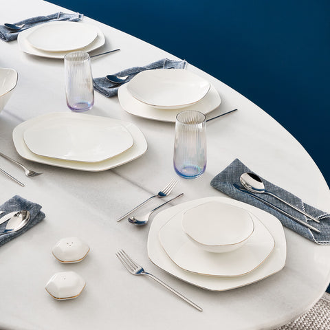 Karaca Fine Pearl Extra Hexagon, 61-teiliges 12-Personen-Geschirrset