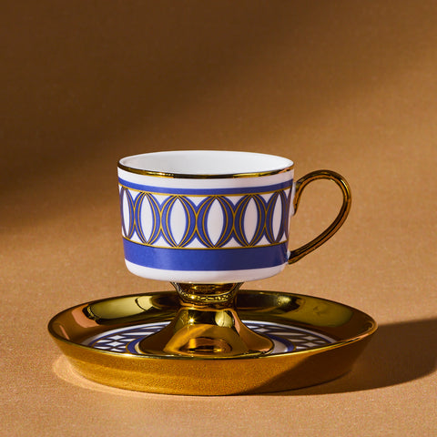 Karaca Hilal 4 Parça Porselen Türk Kahvesi Fincan Takımı, 85 ml, Çok Renkli