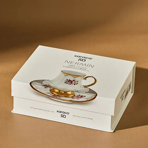 Karaca Nermin 2-Person Coffee Cup Set, 85 ml