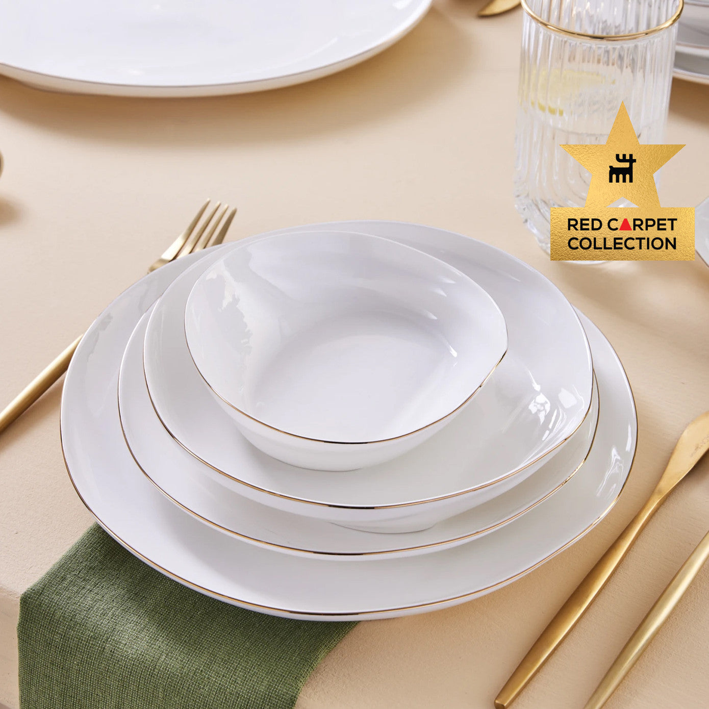 Karaca Red Carpet Collection Stream Bone Yakamoz 59 Parça 12 Kişilik Y