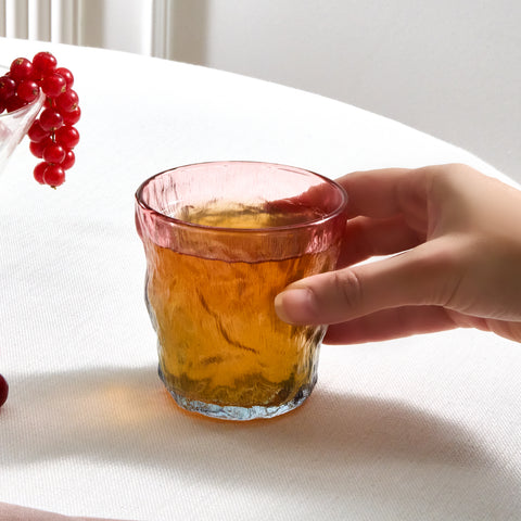 Karaca Glacier Glas Trinkglas, 287 ml, Blau – Rosa