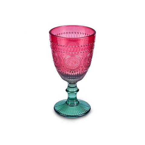 Karaca Sunflower Weinglas 315 ml, Rot Grün