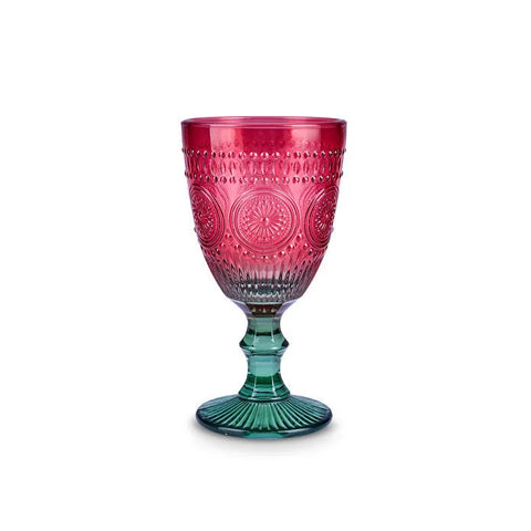 Karaca Sunflower Weinglas 315 ml, Rot Grün