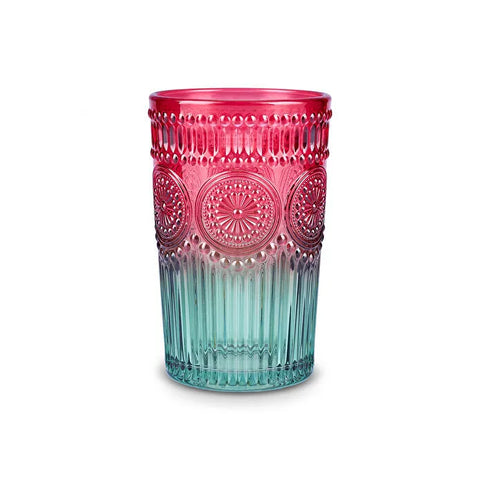 Karaca Sunflower Trinkglas Rot Grün 330 ml