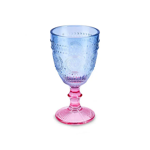 Karaca Sunflower Weinglas 314 ml, Blau Rosa