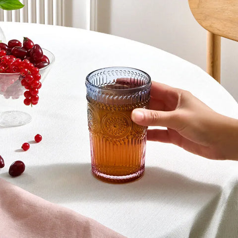 Karaca Sunflower Trinkglas 332 ml, Blau Rosa