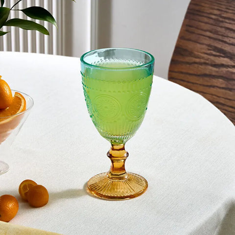 Karaca Sunflower Weinglas 314 ml, Blau Gelb