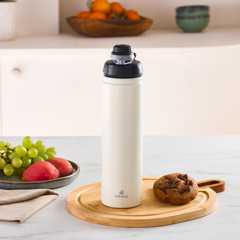 Karaca Thermosteel Earth Auslaufsicherer Edelstahl-Thermos 680 ml Beige