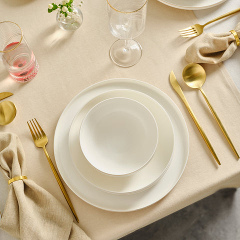 Karaca Red Carpet Collection Stream Bone Merope 53-Piece 12-Person Dinner Set Gold
 