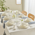 Karaca Red Carpet Collection Stream Bone Merope 53-Piece 12-Person Dinner Set Platinum