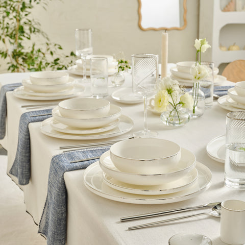 Karaca Red Carpet Collection Stream Bone Merope 53-teiliges 12-Personen Geschirrset Platin