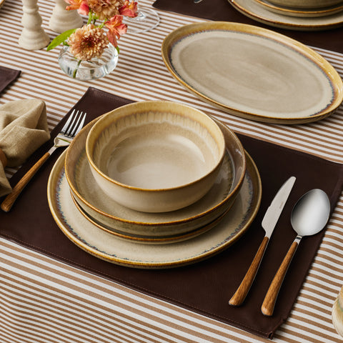 Karaca Earth Collection Earthy Light Reactive 52-Teiliges 12-Personen Geschirrset