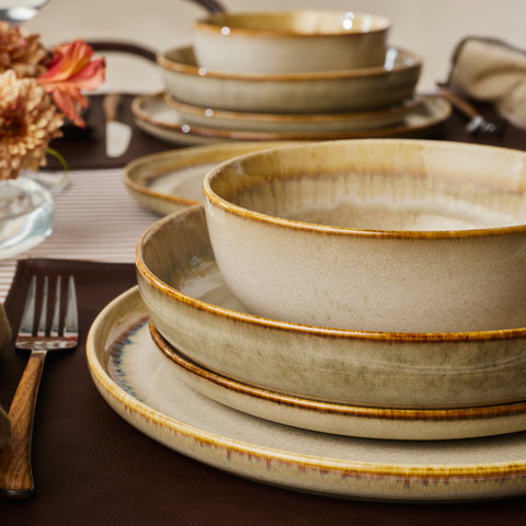 Karaca Earth Collection Earthy Light Reactive 52-Teiliges 12-Personen Geschirrset