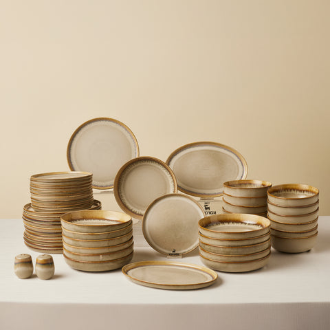 Karaca Earth Collection Earthy Light Reactive 52-Teiliges 12-Personen Geschirrset