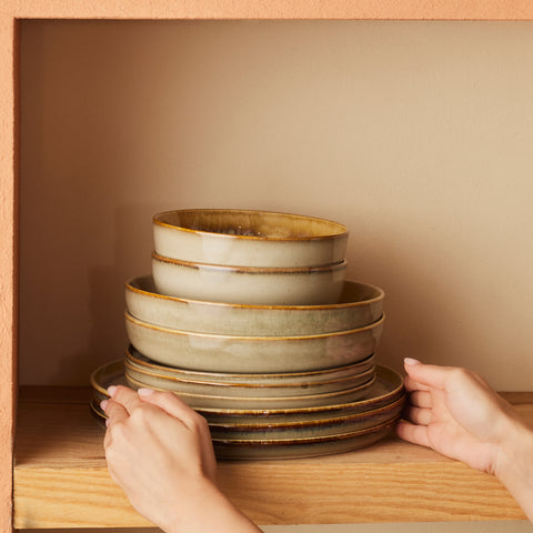 Karaca Earth Collection Earthy Light Reactive 52-Teiliges 12-Personen Geschirrset