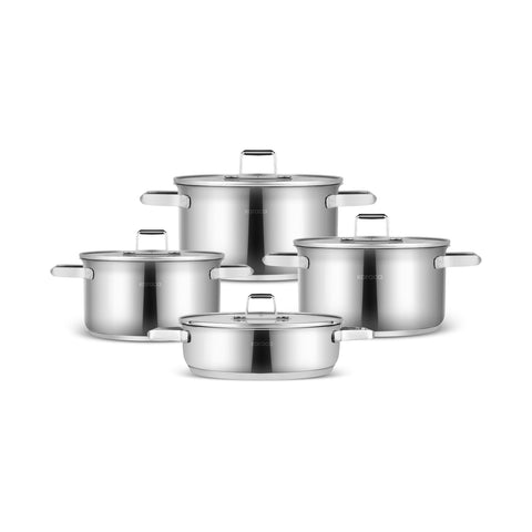 Karaca Valora, 8-Piece Stainless Steel Cookware Set, Induction