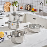 Karaca Valora, 8-Piece Stainless Steel Cookware Set, Induction