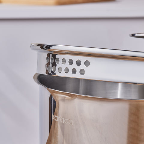 Karaca Vapor 8-teiliges Edelstahl-Topfset mit Sieb