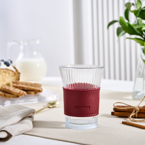  Karaca Leather Cool Touch Latte Glass 210ML Red