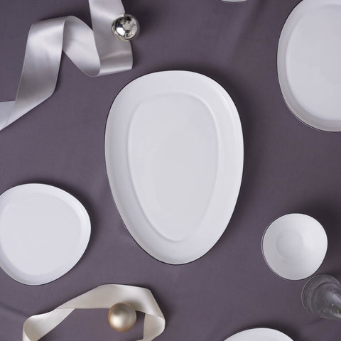 Karaca New Agata Opalglas Servierplatte (Bootsform), 33 cm