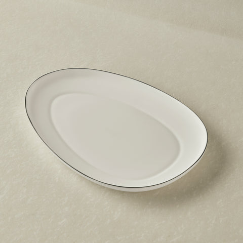 Karaca New Agata Opalglas Servierplatte (Bootsform), 33 cm