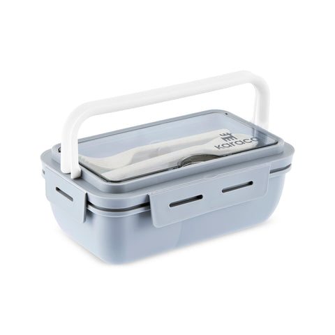 Karaca Fusca Lunchbox mit Gabel und Löffel Grau