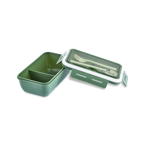 Karaca Fusca Lunch Box with Fork and Spoon Green