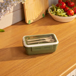 Karaca Fusca Lunch Box with Fork and Spoon Green
