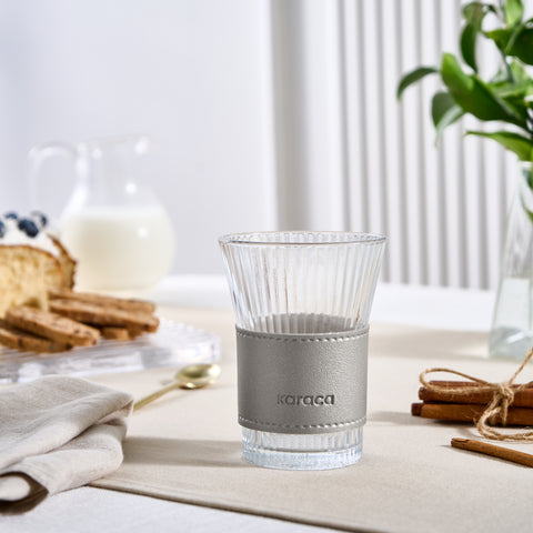 Karaca Leather Cool Touch Latte Glass 210 ml Platinum