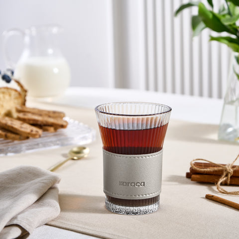 Karaca Leather Cool Touch Latte Glass 210 ml Platinum