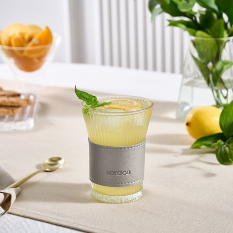 Karaca Leather Cool Touch Latte Glass 210 ml Platinum