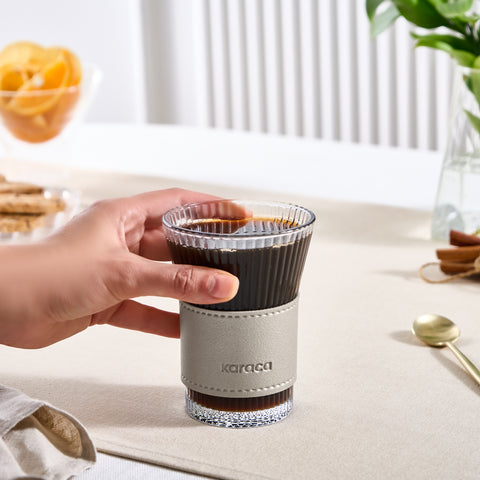 Karaca Leather Cool Touch Latte Glass 210 ml Platinum