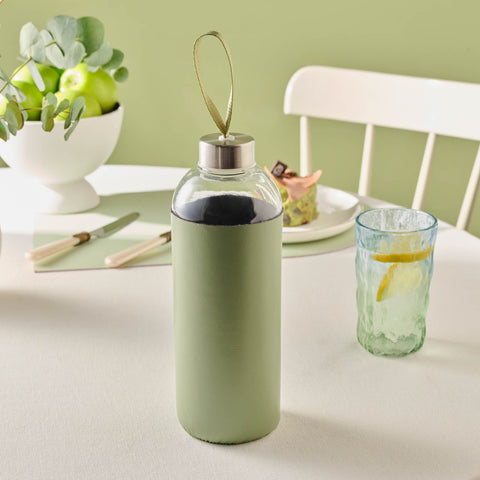 Karaca Leather Water Bottle, 1 L, Green