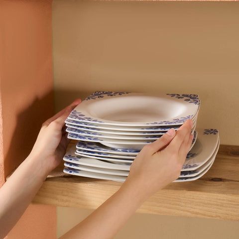 Karaca Square Bone Miranda 24-teiliges Tafelservice für 6 Personen