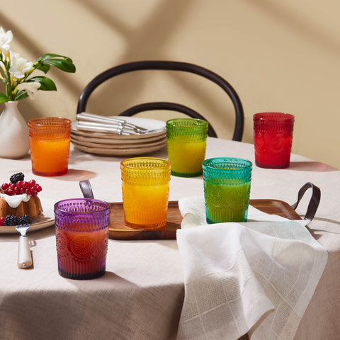Karaca Colorato 6-Piece Drinking Glass Set, Multicolor