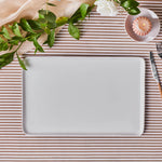 Karaca Epsilon Rechteckige Servierplatte aus Porzellan, 44 cm, Weiß