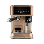 Karaca MyCaffe Barista S10 Automatic Espresso, Latte & Cappuccino Machine with Integrated Milk Tank – Walnut Brown