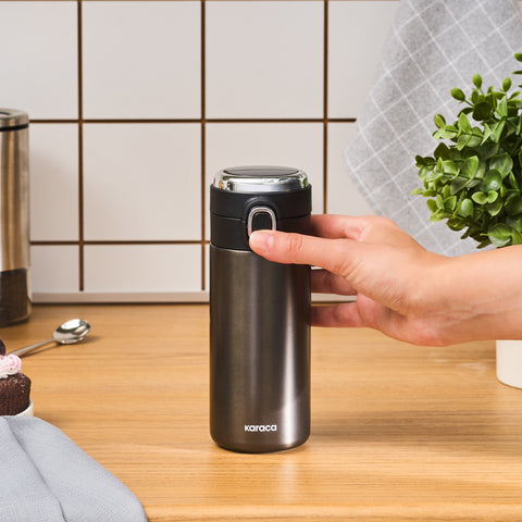 Karaca Darker Digital Stainless Steel Leakproof Thermos, 310 ml