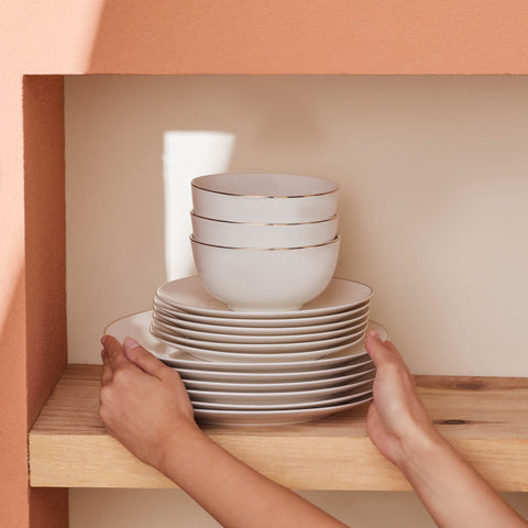 Karaca Elegance Bone Esbelto 53-Piece Dinner Set for 12 People – Gold