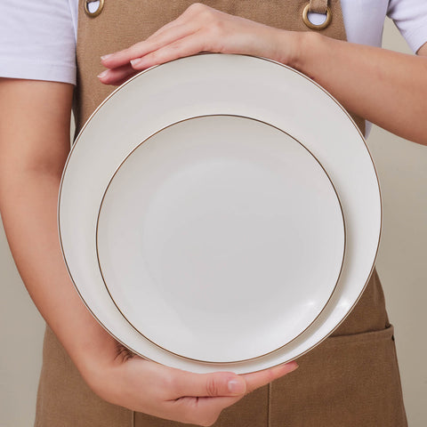 Karaca Elegance Bone Esbelto 53-Piece Dinner Set for 12 People – Gold