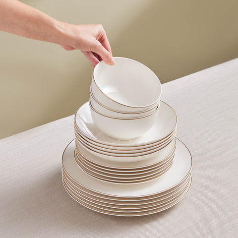 Karaca Elegance Bone Esbelto 53-Piece Dinner Set for 12 People – Gold