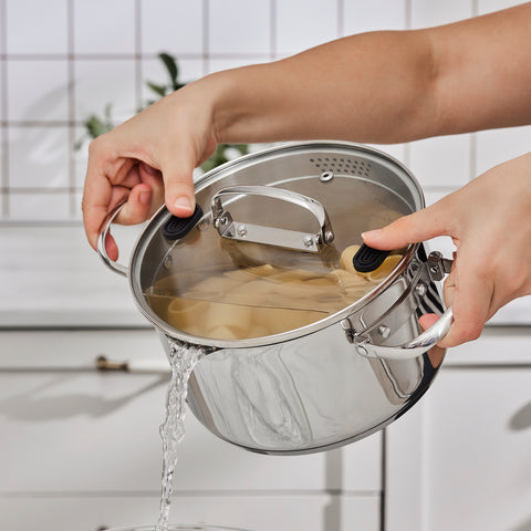 Karaca Burgaz 8-teiliges Edelstahl-Topfset mit Klappgriffen und Induktionsboden