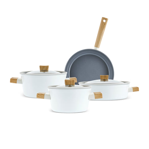 Karaca x Refika Swiss Crystal Creamy Wood 7 Parça Tencere Seti