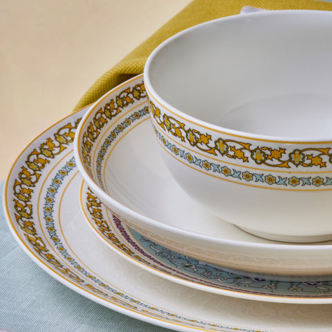 Karaca Forever Bone Bondi, 53-teiliges Tafelservice für 12 Personen